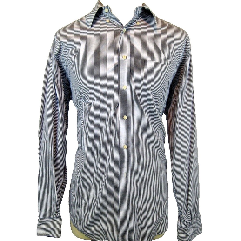 Mens Allen Solly Essex Pinpoint Cotton Blue Pinstripe Casual Shirt sz 16.5-34/35